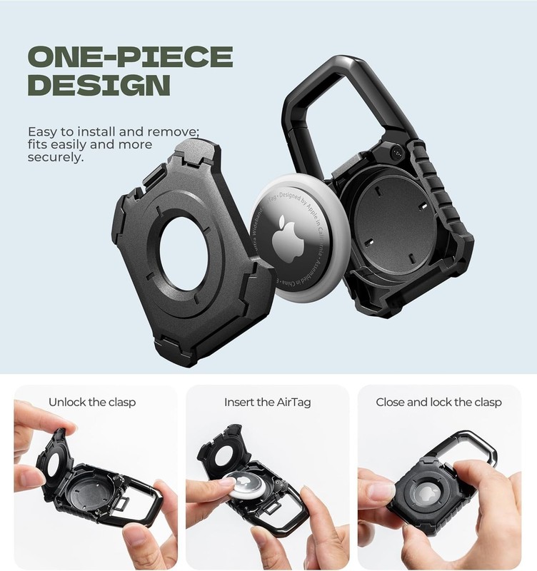 Dexnor Full-body Shockproof Case for AirTag Anti-Scratch TPU Cases Holders gallery