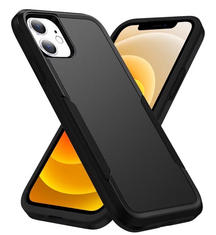 Hsefo Rugged Shockproof Heavy Duty Black Case for iPhone 12/12 Pro
