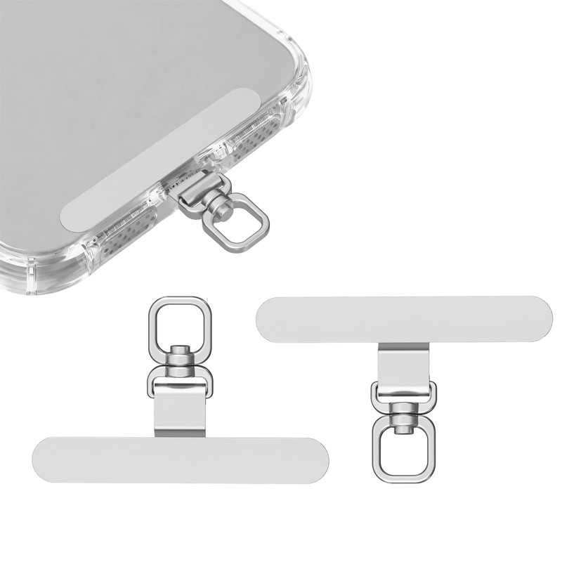 2 Pack Stainless Steel Phone Tether Tabs – Sturdy Universal Lanyard Patches f…