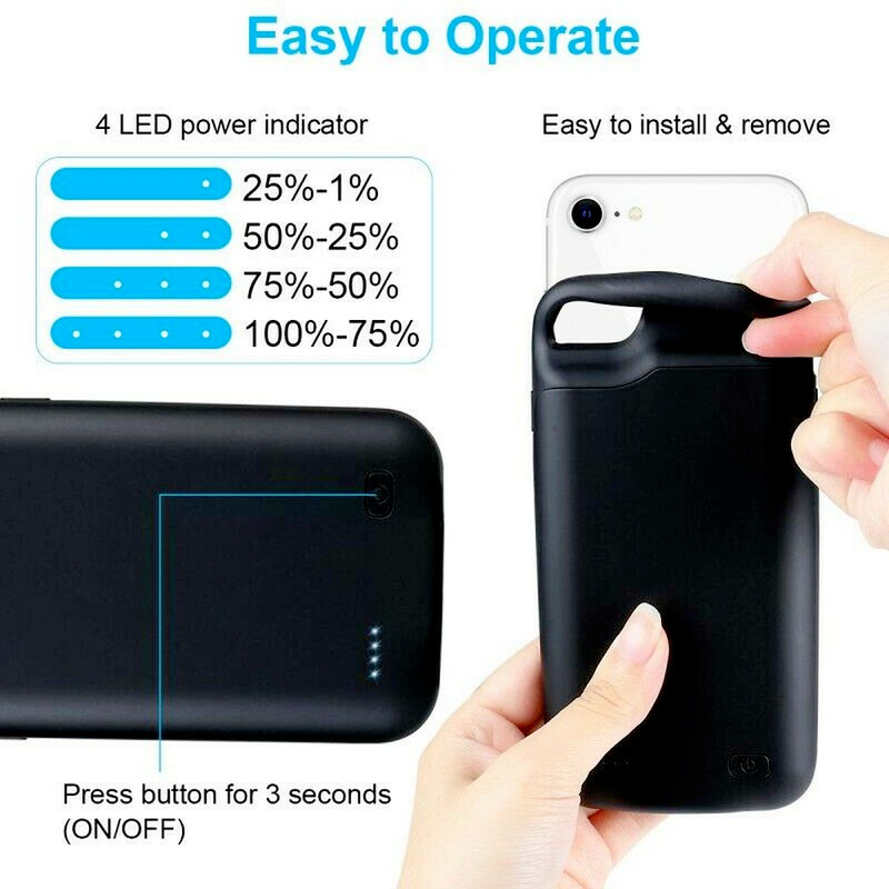 External Battery Case Charger For iPhone 8 7 6 SE Power Bank Fast Charging Cover gallery