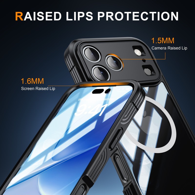 For iPhone 17 Pro Max 16 15 Plus Case 17e Mag Safe Phone Cover + Tempered Glass gallery