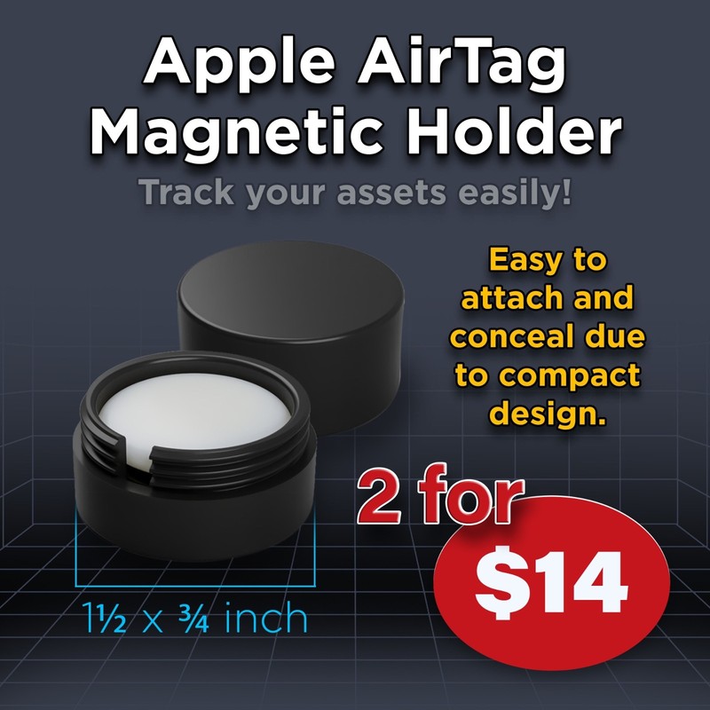 Apple AirTag Holder - Magnetic, Weather-sealed GPS Tracker – 2 for $10 gallery