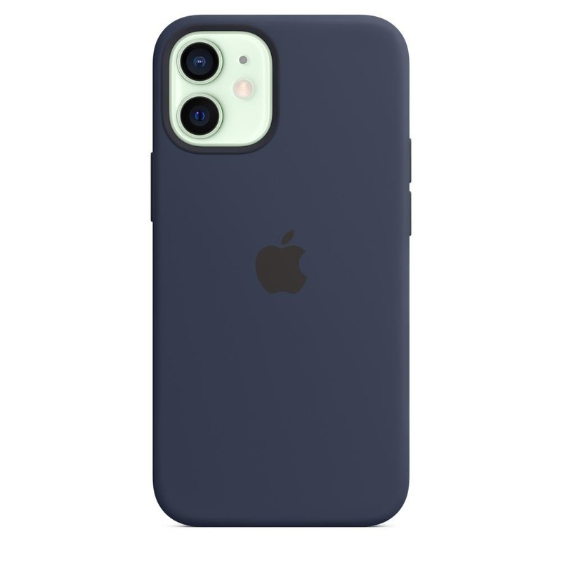 Genuine / Official Apple iPhone 12 Mini Silicone MagSafe Case - Deep Navy (Blue) gallery