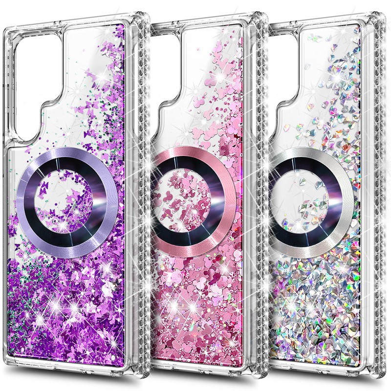 For Samsung Galaxy S23/S23+ Plus/S23 ULTRA Glitter MagSafe Case Screen Protector