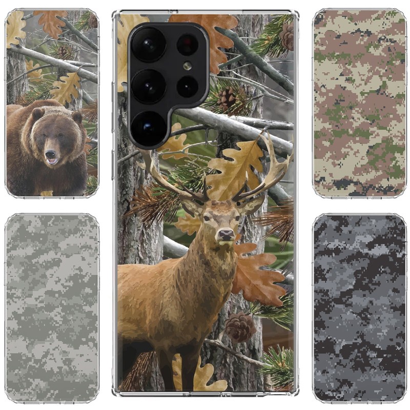 For Samsung Galaxy S24 Ultra S24+ S23 Plus S22 TPU Phone Case Cover+Glass-HNT