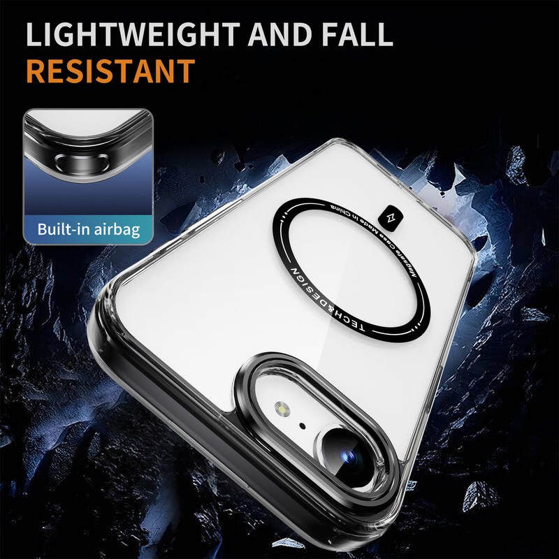 For iPhone 16e Shockproof Plating TPU+PC Clear Case Mag Safe Cover w/ Screen gallery