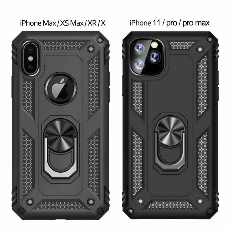 Apple iPhone 11 Case Cover Protector Shockproof Magnetic Metal Ring Stand XR