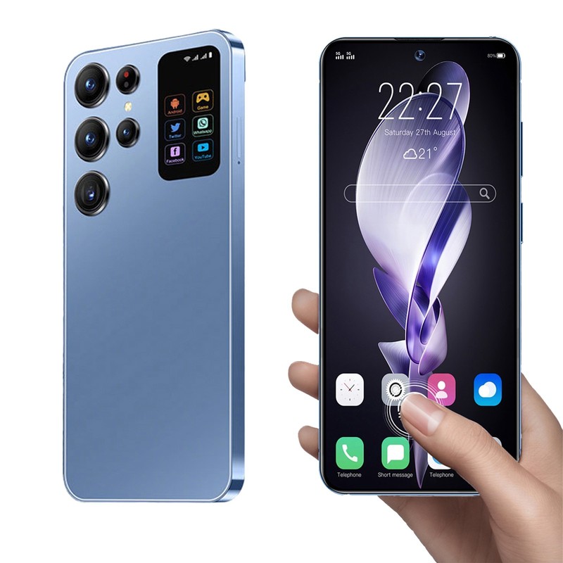 Unlocked G25 Ultra Cell Phone Dual SIM 5G Smartphone Android 14 Cheap Phone Blue