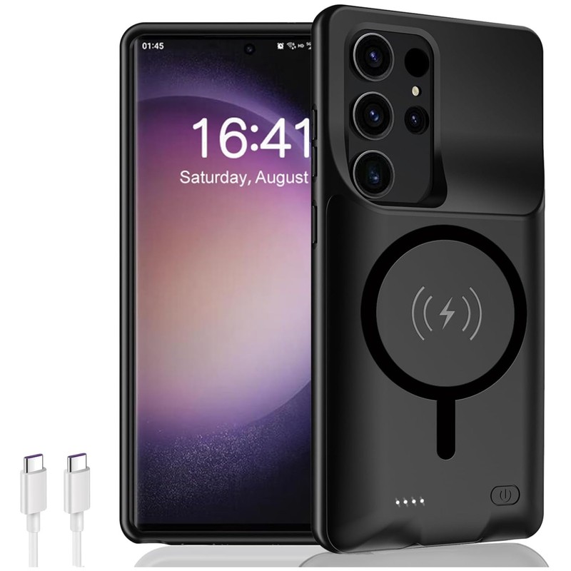 Portable Wireless Charging Case for Galaxy S23 Ultra