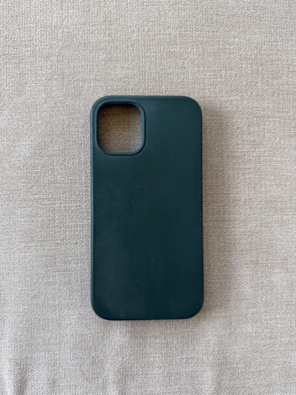 iPhone 12 Mini Silicone Case Slim Soft Microfiber Lining Forest Green