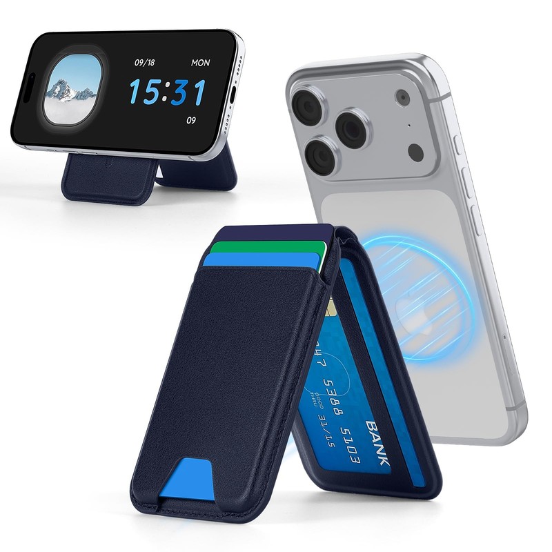 Magnetic Wallet with Stand, Slim Magnetic Card Holder for iPhone 12–17 Series…