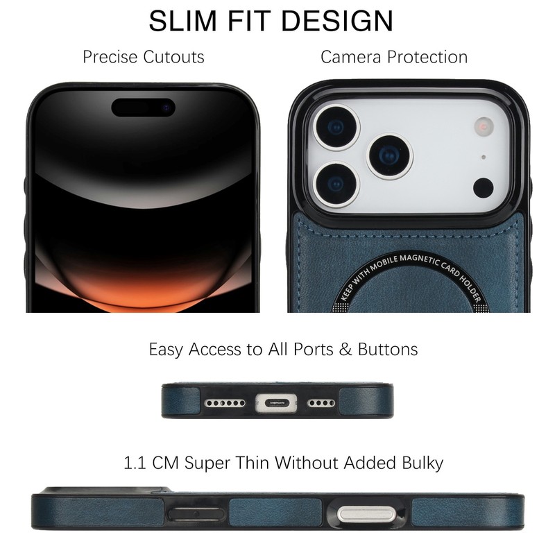 Mag-Safe Case For iPhone 17 Pro Max 16 15 14 13 Shockproof PU Leather Back Cover gallery