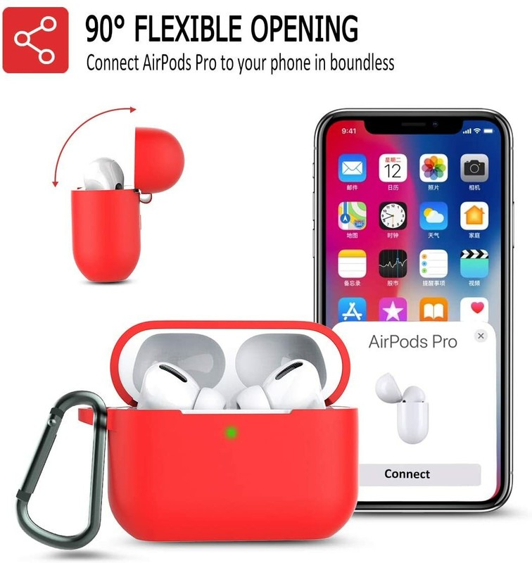 For AirPods Pro Silicone Protective Case Shockproof Cover + Fur Ball Keychain gallery