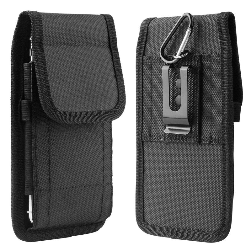 Vertical Cell Phone Pouch Holster w/Metal Belt Clip Loop Rugged Case Carry Cover gallery
