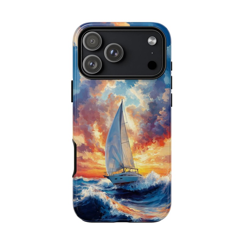 For iPhone, Galaxy, Pixel | Phone Case | Sailboat Ocean Waves Sail Boat