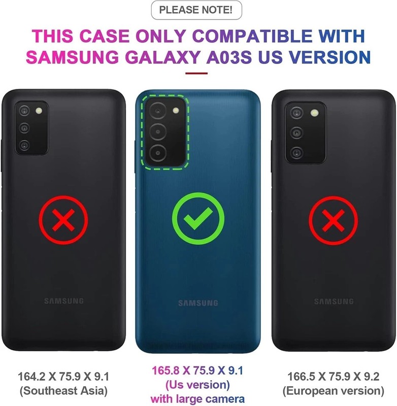 Compatible for Samsung Galaxy A03S Phone Case: Galaxy Ao3S Phone Case with Slide gallery