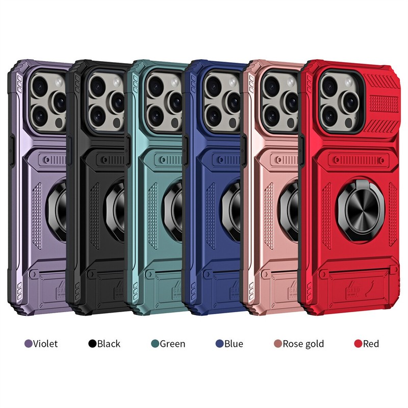 Shockproof Magnetic Ring Holder Card Wallet Case for iPhone 17 16 15 Pro Max 14 gallery