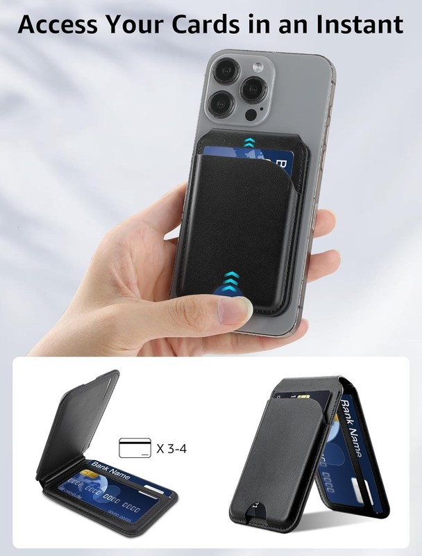 Magnetic Wallet, Compatible with MagSafe Wallet for iPhone, Mag-Safe Black gallery