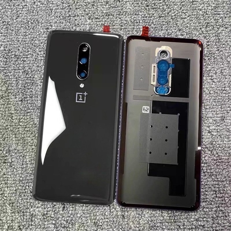 For OnePlus 7 Pro 1+ 7pro Back Cover Glass Rear Door +Camera Lens Housing Black
