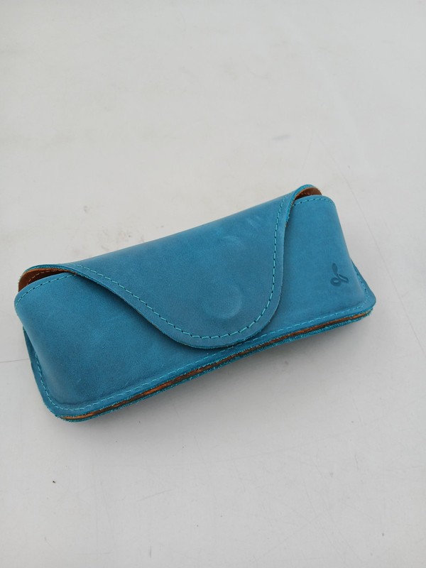 Snakehive Leather Carry Case Blue Magnetic Lightweight Plain Storage Pouch