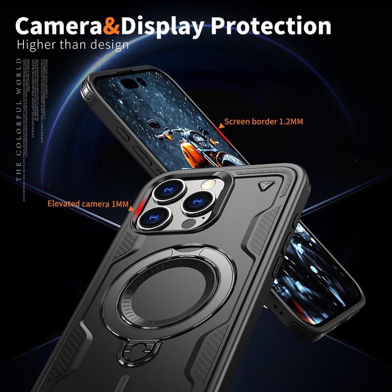 For iPhone 16 Pro Max 15 14 13 12 11 Shockproof Ring Stand Case Mag Safe Cover gallery