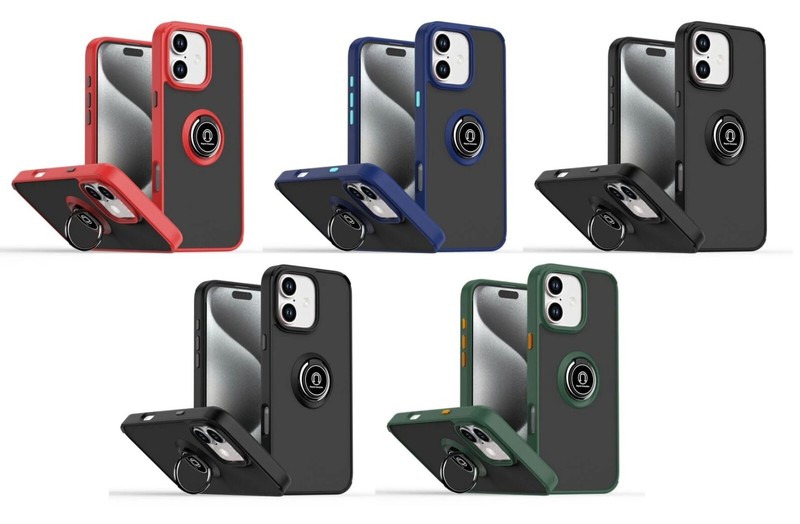 Lot/5 Shockproof TPU Case w/Magnetic Ring for iPhone 16/16+/16 Pro/16 Pro Max gallery