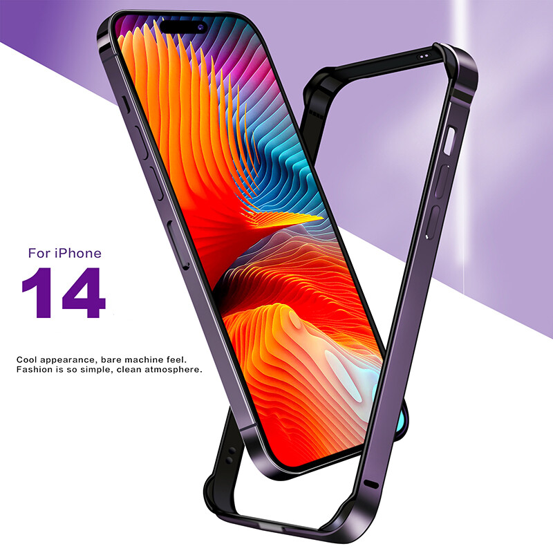 Shockproof Metal Bumper Slim Hard Bumper Armor Case For iPhone 14 15 Pro Max 13