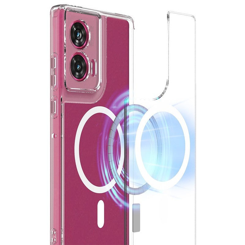 1x Magnetic TPU Edge + Hard Transparent PC Potective Case Fits Motorola Moto G35 gallery
