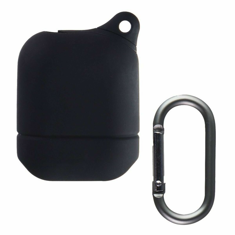 Key Silicone Soft Case with Clip for Apple AirPods 1st and 2nd Gen – Black