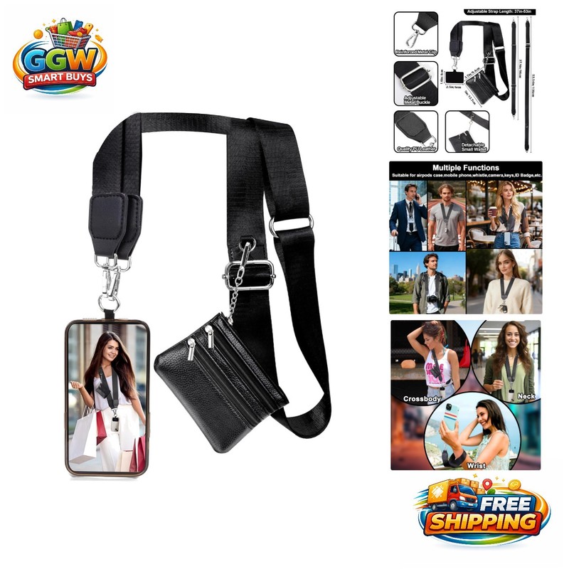 Durable Nylon Phone Lanyard with Wallet – Versatile Anti-Theft Travel Essential