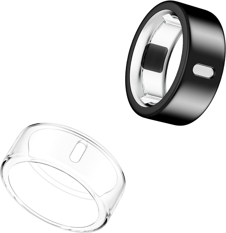 Oura Ring Compatible TPU Cover Size 13 Clear/Black Gen 4 Gen 3 Charging Rugged
