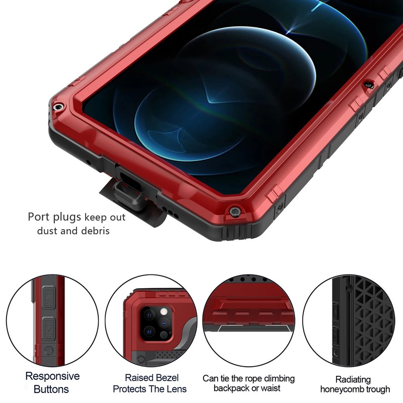 Armor Diving Waterproof IP68 Metal Phone Case For iPhone 12 13 14 15 Pro Max gallery