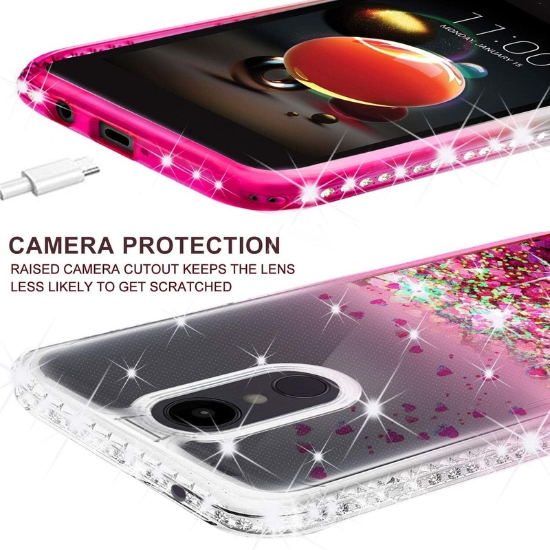 Case For LG Phoenix 3/4/Aristo 2/3/Tribute Empire/Dynasty Liquid Glitter Cover