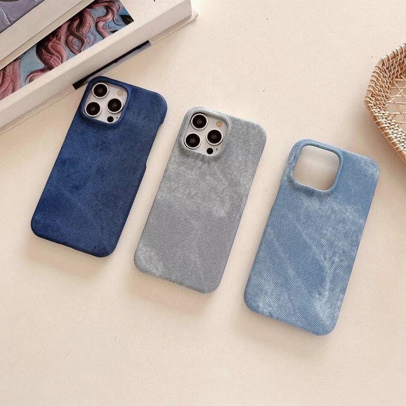 Autumn Denim Fabric Phone Case For iPhone 16 /15/ 14 /13/ 12/ 11 Pro Max gallery