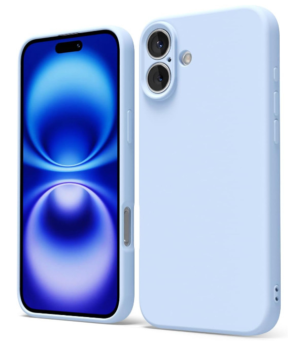 For iPhone 17 Light Blue Case Soft Slim Silicone Gel Flexible TPU Phone Cover