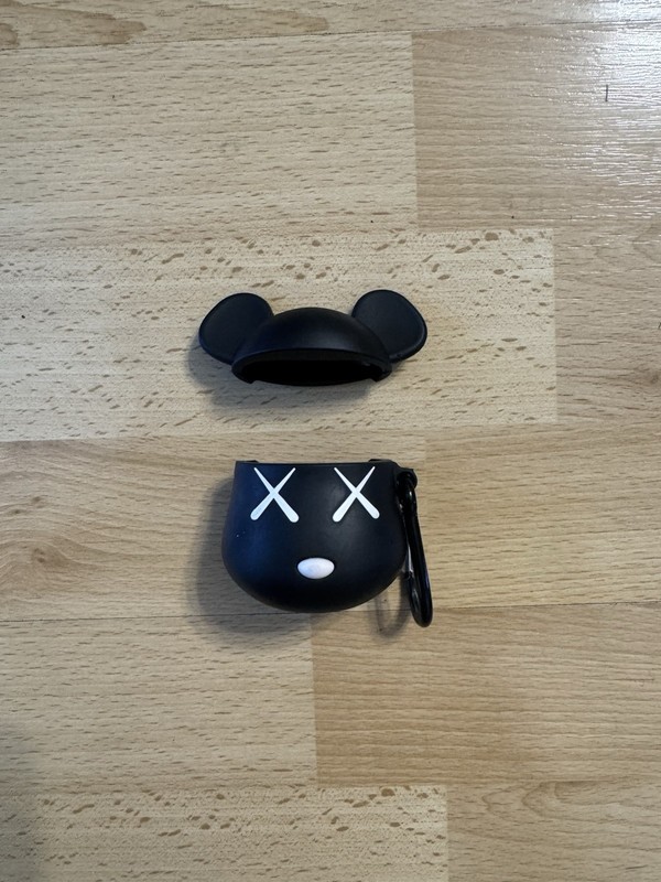 3D Black Bear Silicone Case for Airpods 1st and 2nd Generation