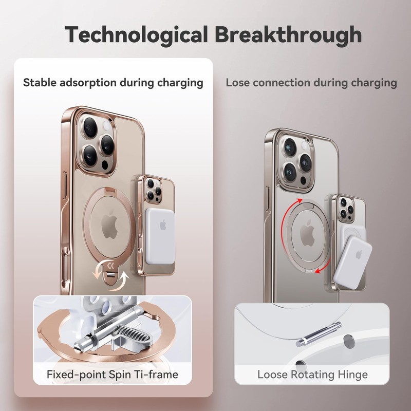 CASEKOO Desert Titanium for iPhone 16 Pro Max Case with 360° Spin Magnetic St... gallery
