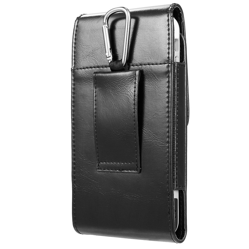 LUXMO Vertical Leather Belt Holster Pouch Portable Phone Case For iPhone Samsung gallery