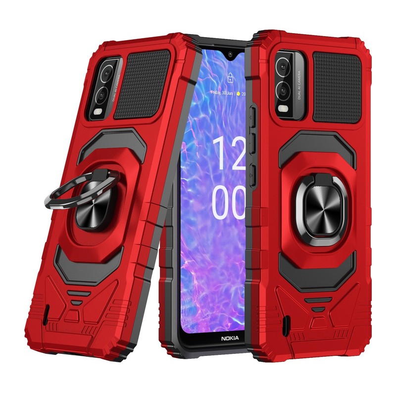 For Nokia C210 Case Shockproof Ring Kickstand Phone Cover with Tempered Glass gallery