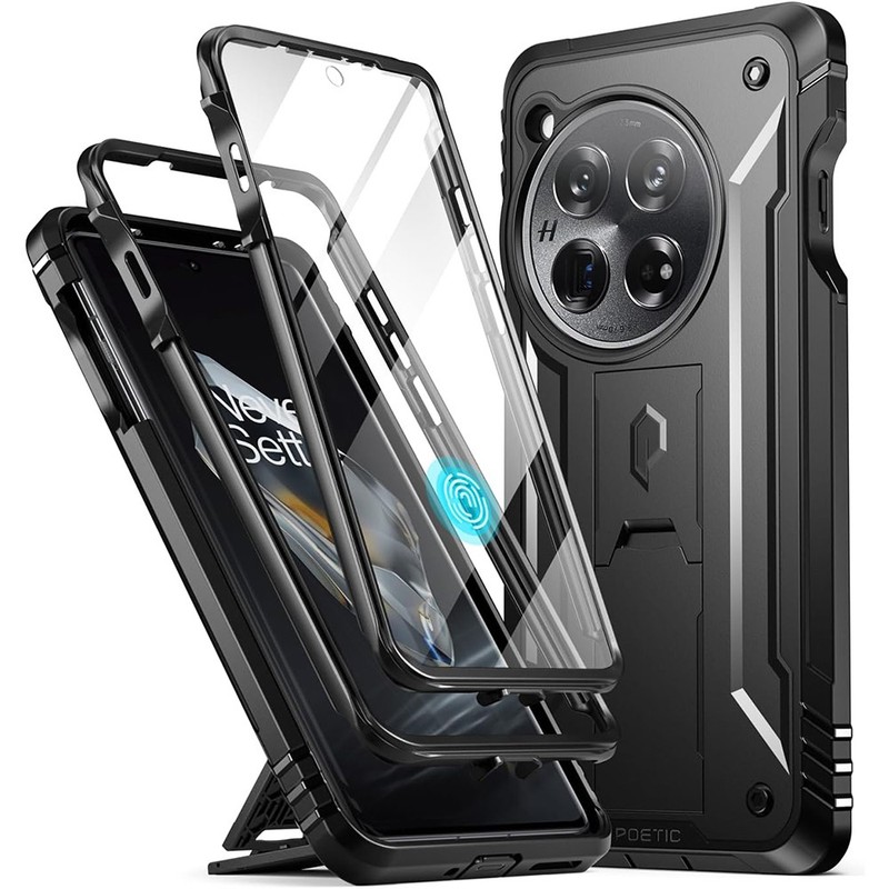 For OnePlus 13 OnePlus 12R 5G Case Built-in Screen With Kickstand Rugged Cover