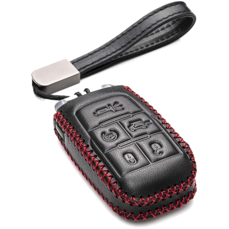 5-Button Leather Key Cover with Strap for RAM Pickup Trucks – 2019-2026 Models