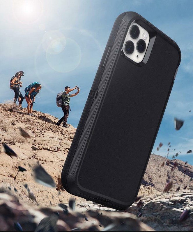 Black For Apple iPhone 13 13 Pro Max Defender Case with Belt Clip Fits Otterbox gallery