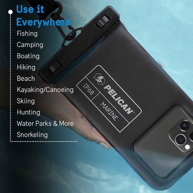 Pelican 4 Pack Marine IP68 Waterproof Phone Pouch Floating Regular Size gallery