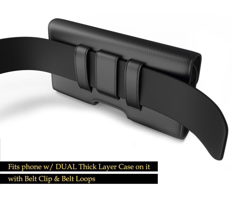 Modes HORIZONTAL BLACK Leather Pouch Holder Belt Clip Loop Holster Case -Classic gallery
