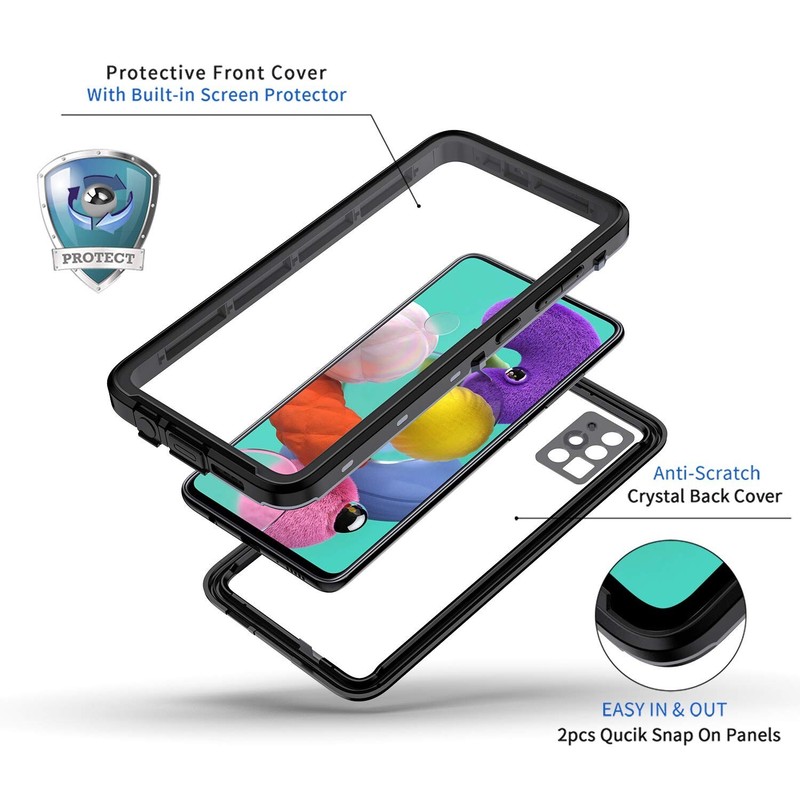 Lanhiem for Samsung Galaxy A51 Case, IP68 Waterproof Dustproof with Built-in ... gallery