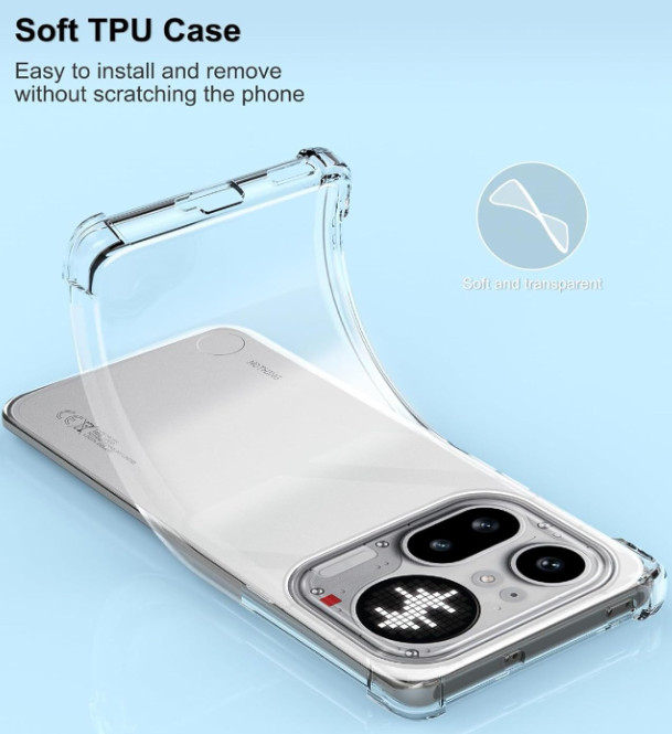 For Nothing Phone 4a Pro 4A Thin TPU Shockproof Clear Soft Case Tempered Glass gallery