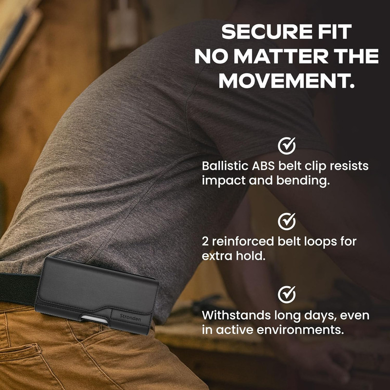 Holster for Iphone 15, 15 Pro, 14, 14 Pro, 13, 13 Pro, 12, 12 Pro, 11, XR - Lea gallery