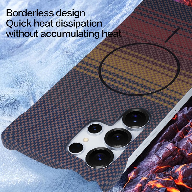 For Samsung Galaxy S25 Ultra S24 S23 Magnetic Case Slim Frameless Fiber Pattern gallery