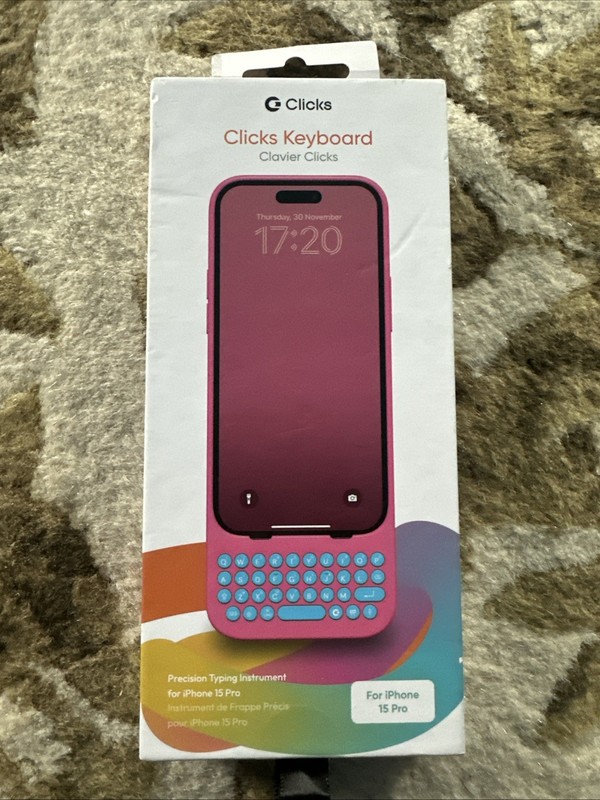 Clicks Keyboard Case For iPhone 15 Pro Miami Beach / Pink – Open Box New