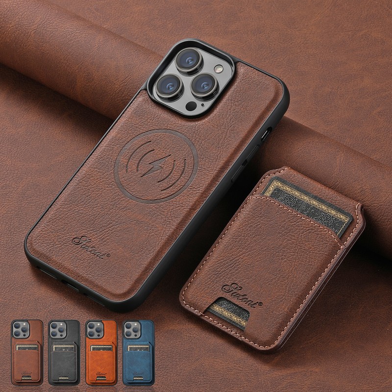 For iPhone 16 Pro Max 15 14 13 12 Leather Mag Safe Magnetic Wallet Holder Case